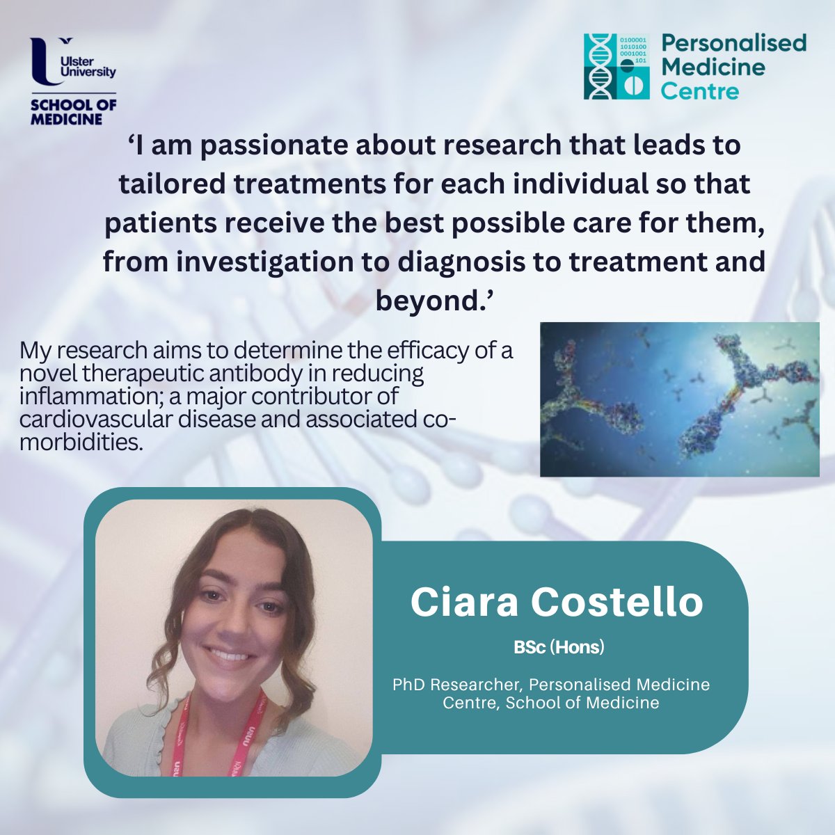 Personalised Medicine Centre (@personalmedni) on Twitter photo .<a href="/PersonalMedNI/">Personalised Medicine Centre</a>
Introducing PhD Researcher <a href="/costello_c5/">Ciara Costello</a> who works in the field of #Inflammation in #Cardiovasculardisease #CVD #HeartHealth #atherosclerosis #heartattackprevention #cardiology❤️💊 .<a href="/PersonalMedNI/">Personalised Medicine Centre</a>
Introducing PhD Researcher <a href="/costello_c5/">Ciara Costello</a> who works in the field of #Inflammation in #Cardiovasculardisease #CVD #HeartHealth #atherosclerosis #heartattackprevention #cardiology❤️💊