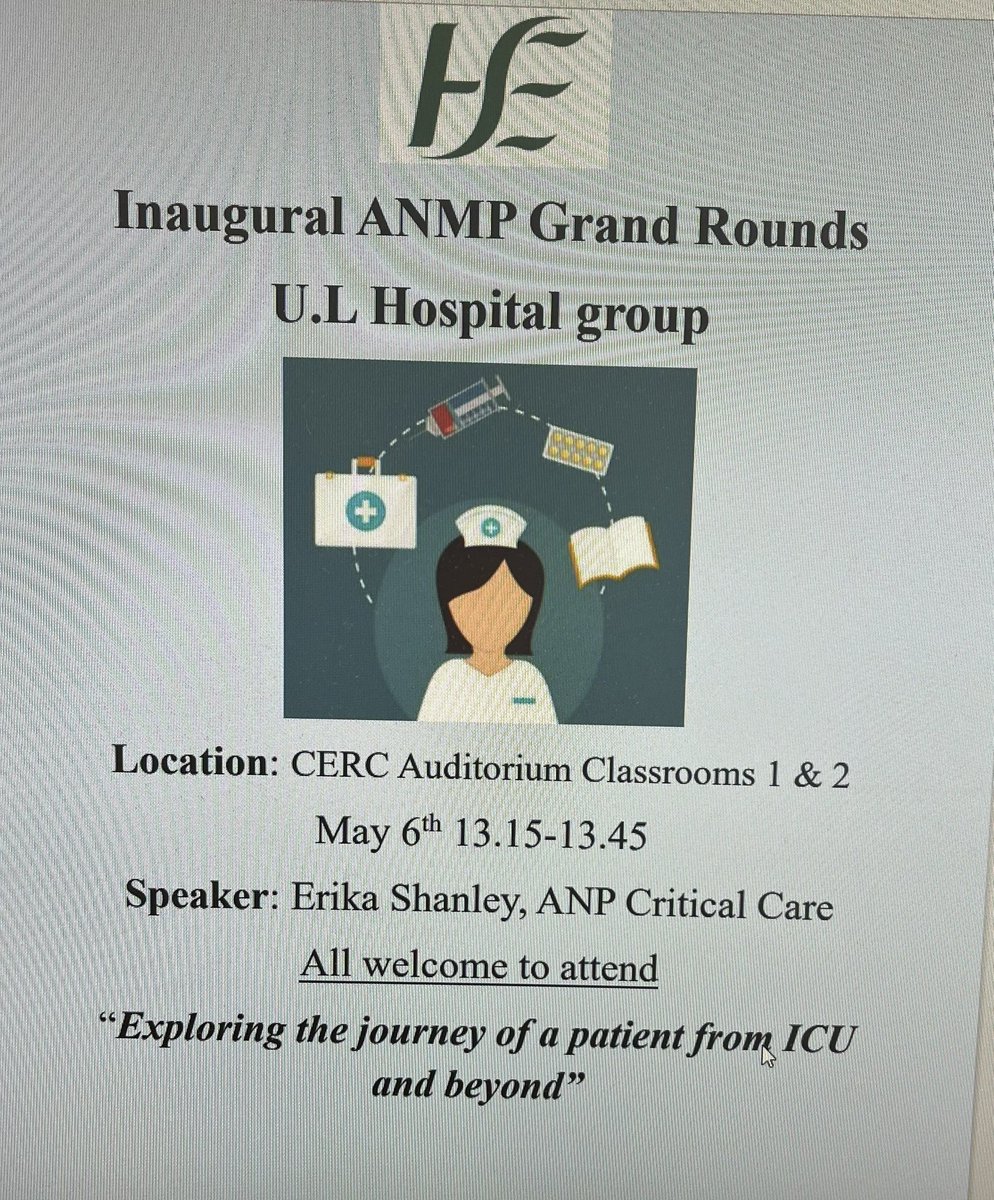 Mairead O Connell (@maireadoconnel3) on Twitter photo Nursing Grand Rounds at University Hospital Limerick
Our Inaugural rounds about to commence Thanks to Noelle Emma And Nichola & ANP council <a href="/EmmaMcAttack/">Emma Mc</a> @cdonm <a href="/noellepower3/">noellepower</a> <a href="/FrapeJanet/">Janet Frape</a> <a href="/michellec1982jd/">Michelle Cooke</a> <a href="/hseie/">Declan Mc Namara</a> Nursing Grand Rounds at University Hospital Limerick
Our Inaugural rounds about to commence Thanks to Noelle Emma And Nichola & ANP council <a href="/EmmaMcAttack/">Emma Mc</a> @cdonm <a href="/noellepower3/">noellepower</a> <a href="/FrapeJanet/">Janet Frape</a> <a href="/michellec1982jd/">Michelle Cooke</a> <a href="/hseie/">Declan Mc Namara</a>