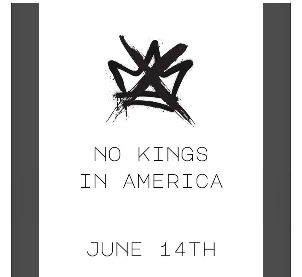 No Kings in America!! Come protest June 14th.   Protests will be all across our country. Thats right OUR country! June 14