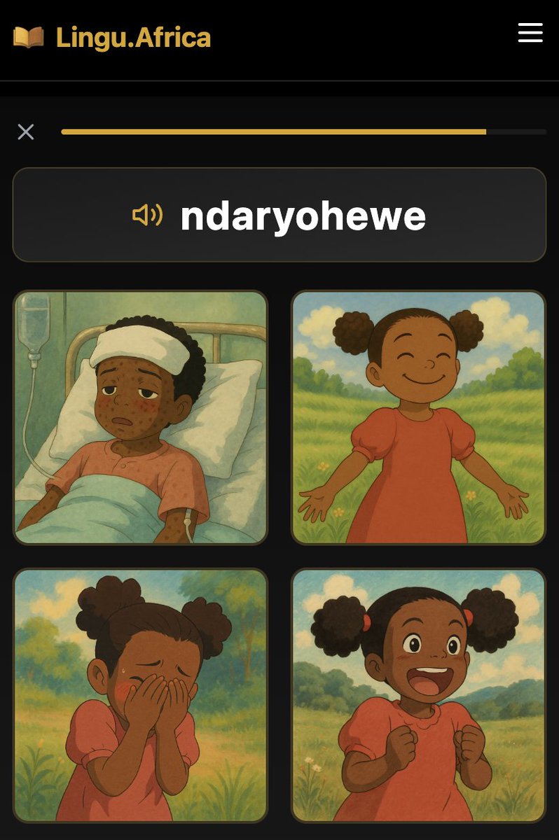 #abatwip, working on the emotions/feelings section is harder than i thought. for

i'm excited – ndashashaye
i'm proud – ndahimbawe
i'm happy – ndaryohewe

all the pictures look the same.

i'm not sure how to fix this, yet.

any tips for differentiating these emotions, clearly?