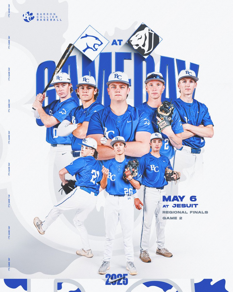 Barron Collier Baseball (@barronbaseball) on Twitter photo Cougars look to rebound after an opening night loss. Game 2 tonight at Tampa Jesuit. It’s a must win game as BC looks to find a way to force a Game 3. First pitch 7:00.
<a href="/AJ3Hunter/">Coach Adam Johnson</a> <a href="/BarronCollier/">Barron Collier</a> Cougars look to rebound after an opening night loss. Game 2 tonight at Tampa Jesuit. It’s a must win game as BC looks to find a way to force a Game 3. First pitch 7:00.
<a href="/AJ3Hunter/">Coach Adam Johnson</a> <a href="/BarronCollier/">Barron Collier</a>