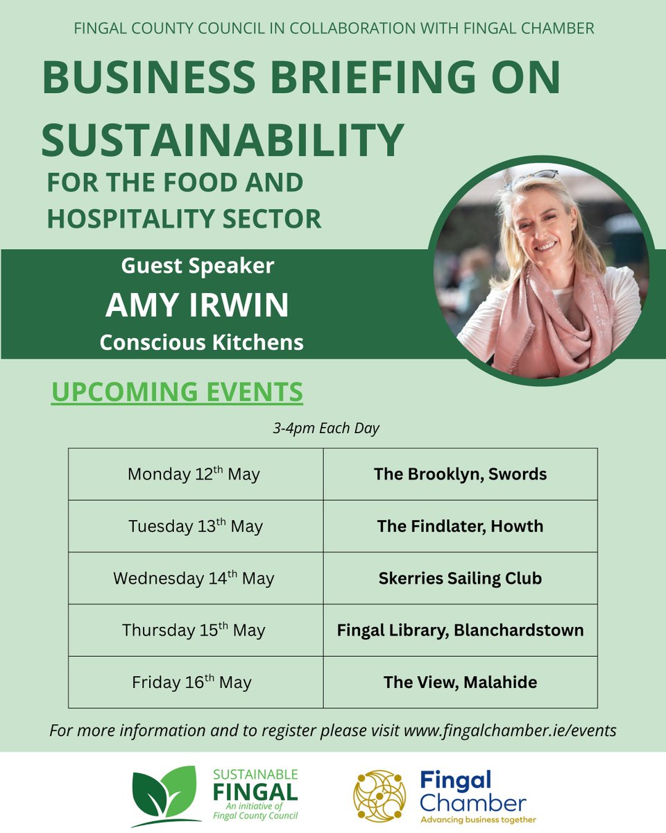 🌿 Have you registered for our Sustainable Business Briefing yet? It’s happening during Climate Action Week (12–16 May 2025) and spaces are filling fast!

For more information and to register please visit: fingalchamber.ie/news/fingal-ch…