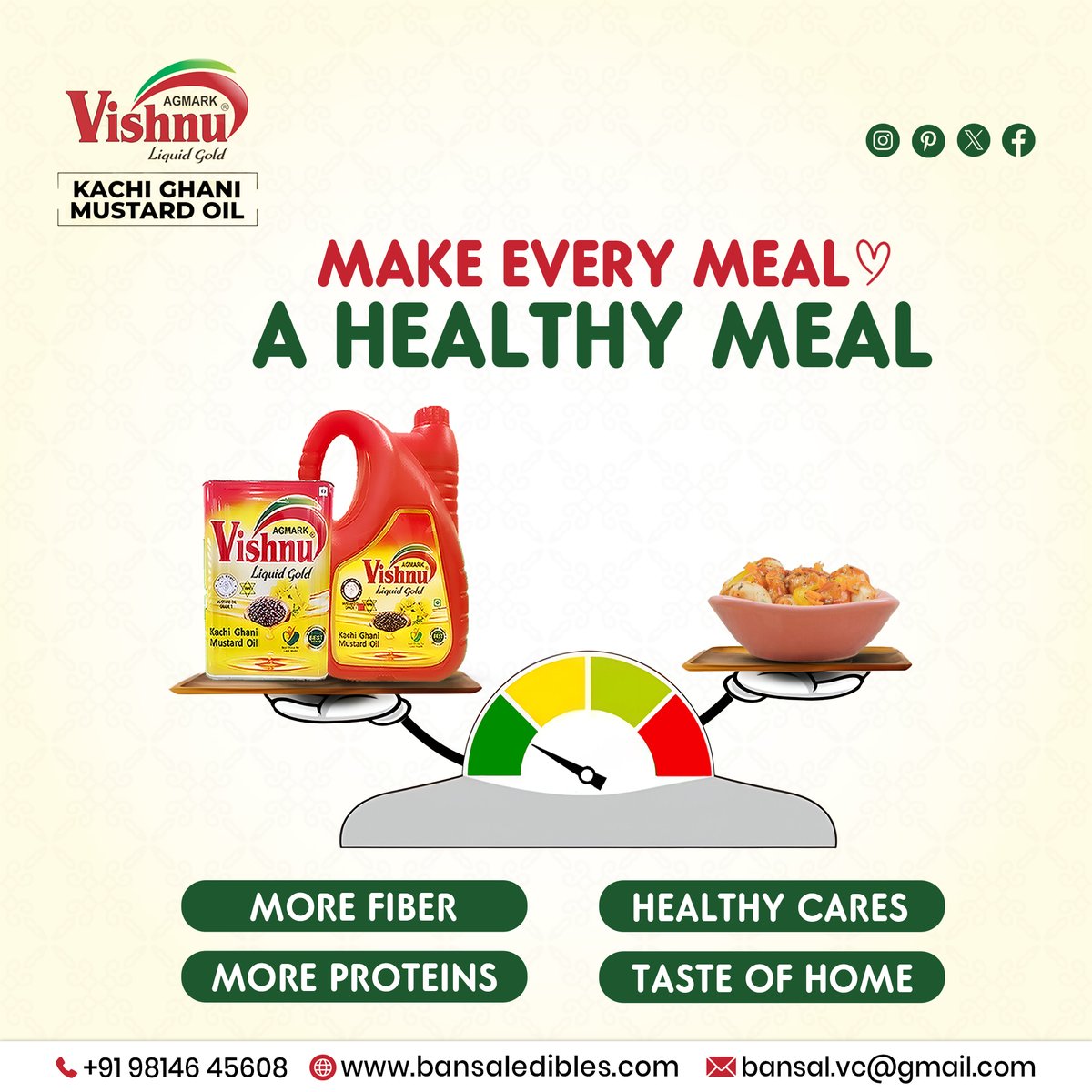VishnuOils98's tweet image. Make Every Meal A Healthy Meal!

Contact Us: +91 98146 45608
Email: info@vishnuoils.com
Visit Now: vishnuoils.com
Address: 149 industrial, Focal Point, Batala

#vishnuoils #Healthycares #EveryMeal #kachighanimustardoils #HealthyMeal #Cookingoil #viral