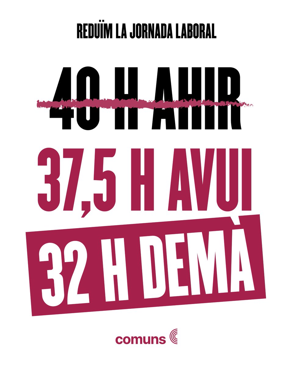 Avui fem un pas més per reduir la jornada laboral: el Consell de Ministres ha aprovat la jornada de 37,5 hores setmanals sense reducció salarial👏

Ara, cal aprovar-ho al Congrés. Junts no es pot equivocar, la Catalunya del futur és la que millora la vida dels seus treballadors i