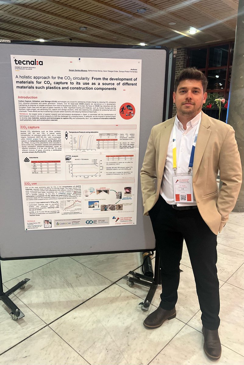 tecnalia's tweet photo. 🗣 Nuestro compañero Sergio Santos ha participado en la Conferencia sobre #Combustibles y Productos #Químicos Basados en #CO2 2025 en Colonia, Alemania.
Estamos en el buen camino para conseguir una sociedad neutra en carbono.
#CreatingGrowth #ImprovingSociety https://t.co/R14hWg4hzJ