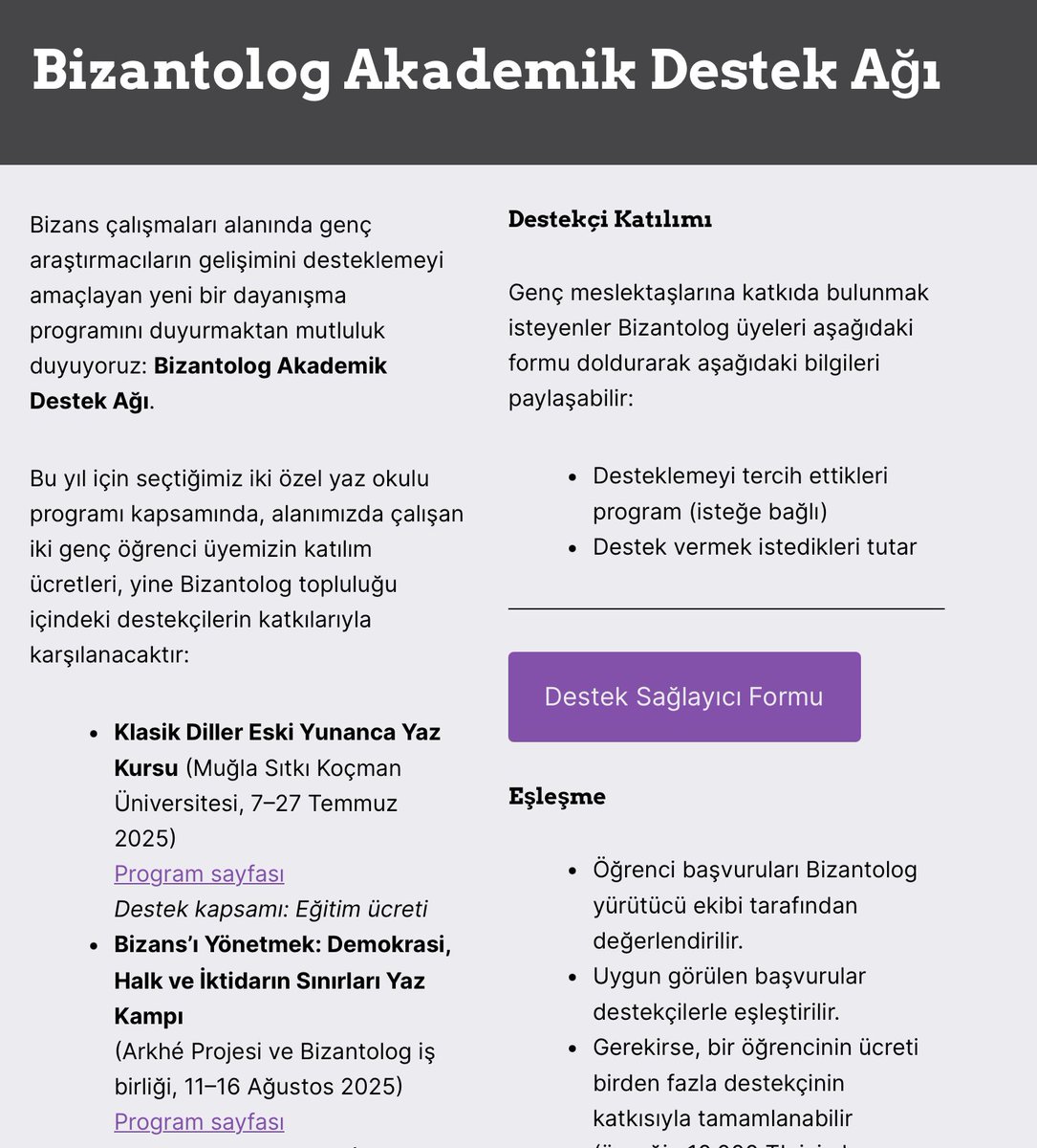 bizantologtr's tweet photo. Bizans çalışmaları alanında genç araştırmacıların gelişimini desteklemeyi amaçlayan yeni bir dayanışma programını duyurmaktan mutluluk duyuyoruz: #Bizantolog Akademik Destek Ağı: https://t.co/u9OgPu2XEg https://t.co/tGzzGcvz2i
