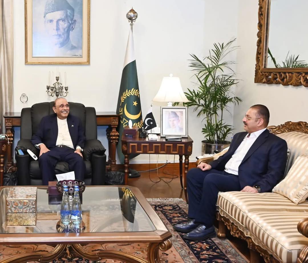 صدرِ پاکستان جناب آصف علی زرداری سے سینئر صوبائی وزیر سندھ شرجیل انعام میمن کی ایوانِ صدر میں مُلاقات کی مُلاقات سندھ کی سیاسی صورتحال اور مختلف اُمور پر بات چیت۔
<a href="/AAliZardari/">AsifAliZardari</a> <a href="/sharjeelinam/">Sharjeel Inam Memon</a>