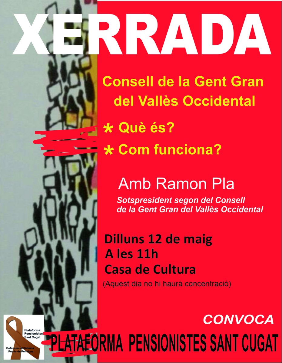 Recordeu que el dia 12 de maig no hi ha concentració.