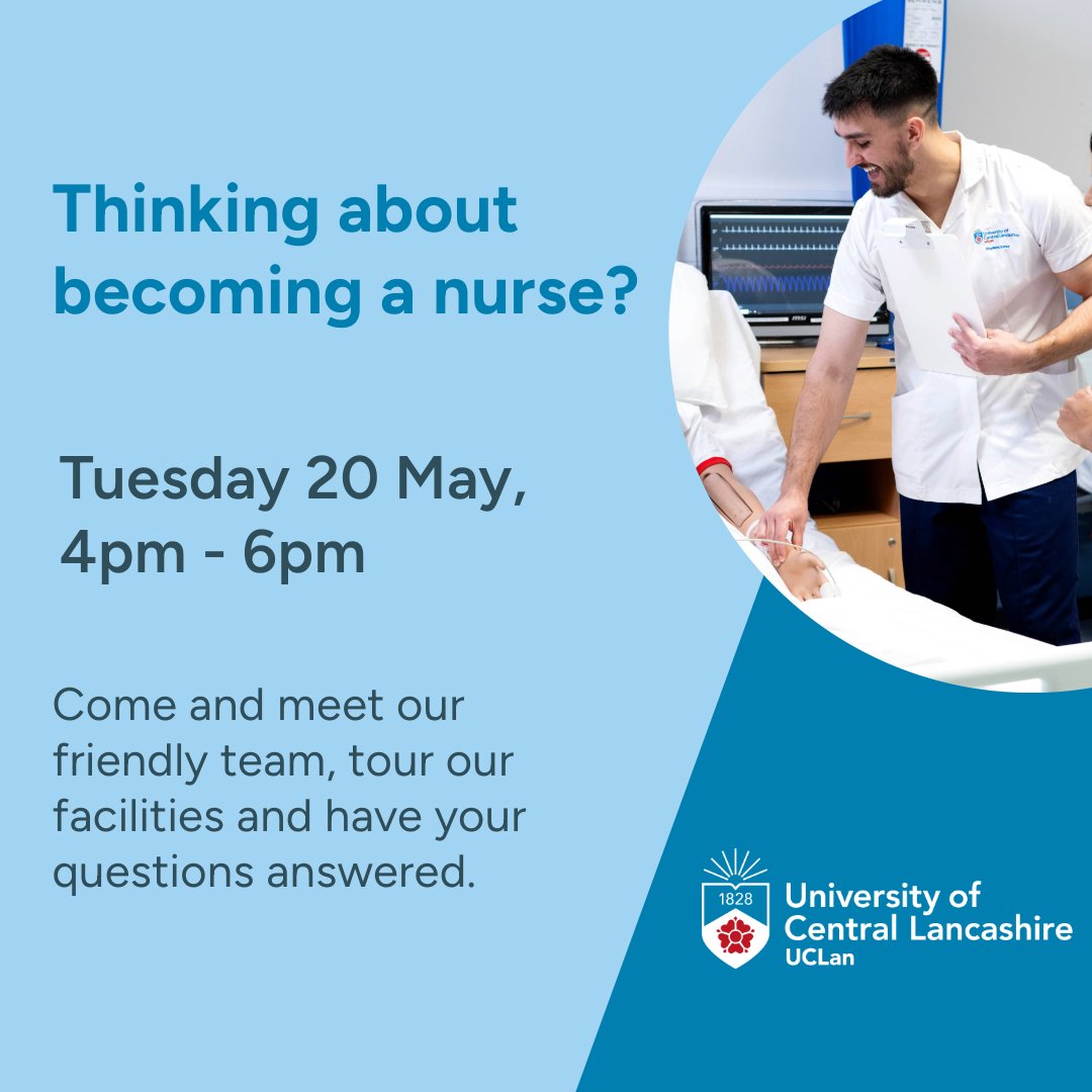 Interested in a career in nursing or know someone who is? Join us for our free on-campus event where we will answer your questions about the career and you can tour our state of the art facilities! 

📅 Tuesday 20 May 2025
🕒 4pm - 6pm
👉 ow.ly/j1cy50VNyB4