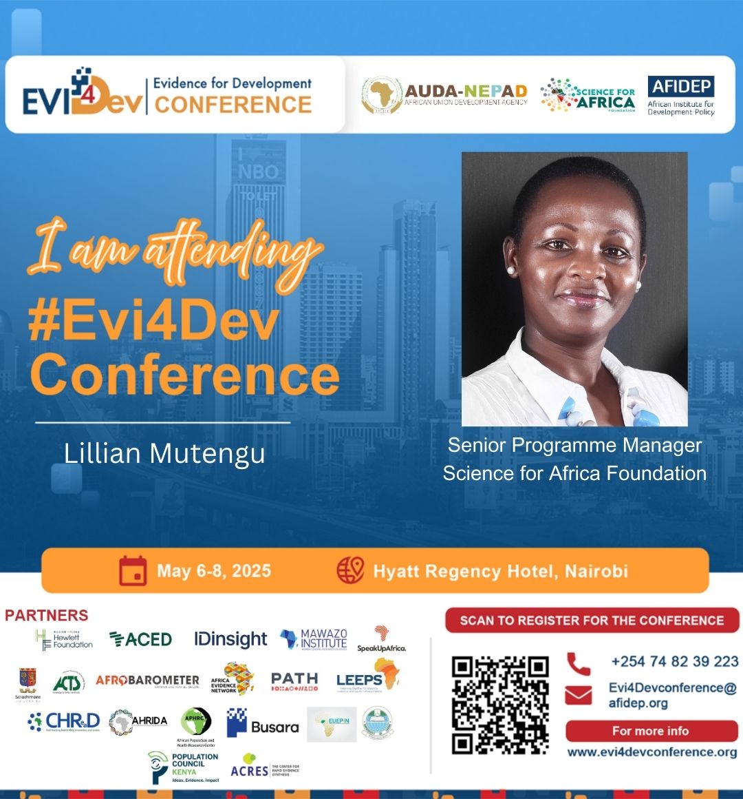 Lillian Mutengu (@lillianmutengu) on Twitter photo Join <a href="/SciforAfrica/">Science for Africa Foundation</a> for a panel discussion on Reframing Africa's R&D Financing Amid Current Geopolitical Shifts on May 08 at the #Evi4DevConference2025 <a href="/wellcometrust/">Wellcome</a> <a href="/Afroscientist/">Tom Kariuki, PhD</a> <a href="/EvelynGitau/">Evelyn Gitau</a> <a href="/aphrc/">APHRC</a> I will be there! Join <a href="/SciforAfrica/">Science for Africa Foundation</a> for a panel discussion on Reframing Africa's R&D Financing Amid Current Geopolitical Shifts on May 08 at the #Evi4DevConference2025 <a href="/wellcometrust/">Wellcome</a> <a href="/Afroscientist/">Tom Kariuki, PhD</a> <a href="/EvelynGitau/">Evelyn Gitau</a> <a href="/aphrc/">APHRC</a> I will be there!