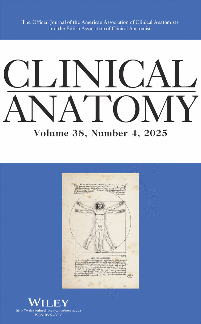 The latest "Clinical Anatomy" issue is here: Volume 38, Issue 4, May 2025. This is the official Journal of AACA and the British Association of Clinical Anatomists #BACA 
onlinelibrary.wiley.com/toc/10982353/2…