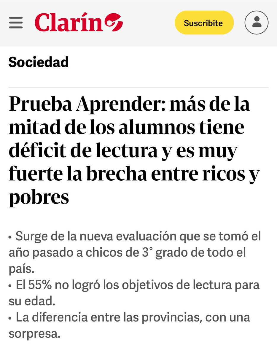 PadresOrgFed's tweet photo. Prueba Aprender📚: ➕ de la mitad de los alumnos tiene déficit de lectura y es muy fuerte la brecha entre ricos y pobres

👉Se tomó en 2024 a chicos de 3° grado de todo el país
👉55% no logró los objetivos de lectura para su edad

‼️Niveles 4 y 5: alumnos que logran los objetivos https://t.co/7eiCEI3qre