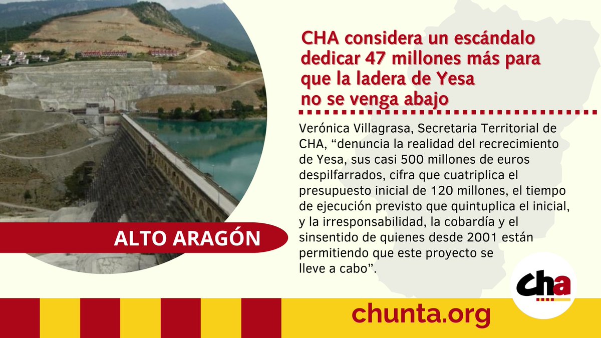 🚛 CHA considera un escándalo dedicar 47 millones más para que la ladera de Yesa no se venga abajo

<a href="/Moronyka/">Verónica</a> denuncia la irresponsabilidad, la cobardía y el sinsentido de quienes desde 2001 están permitiendo que este proyecto se lleve a cabo

🔗 chunta.org/cha-considera-…
