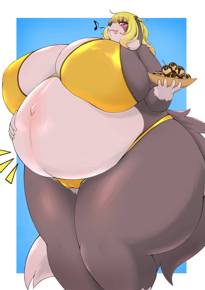 私は一足先にゴールデンウィーク終了だけど世間は今日まで休みなので滑り込みセーフ!!

というわけで、海の家でボテバラになるほど大食いするゴールデンビキニコリーちゃん!

#ゴールデンウィークSNS展覧会2025 
#メスケモ
#yiff 