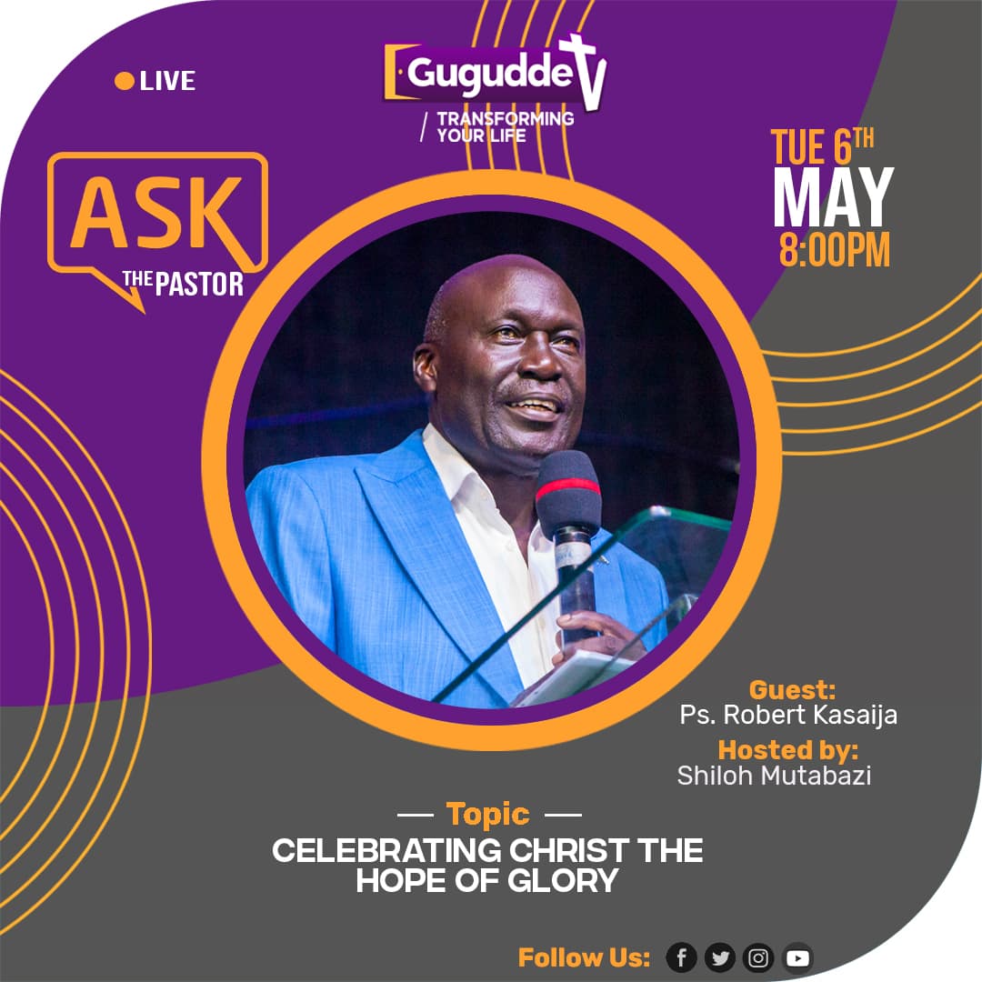 guguddetvuganda's tweet photo. Don’t miss the powerful episode of Ask the Pastor this Tuesday 6th May at 8pm, as we dive into the timely topic: “Celebrating Christ, the Hope of Glory” (Colossians 1:27). Our special guests Ps. Robert Kasaija and Apostle Michael Kimuli, hosted by Shiloh Mutabazi, will be sharing deep biblical insights, personal testimonies, and practical wisdom on how the hope of Christ sustains us in times of crisis, fuels our faith, and anchors us in the promise of eternal life.

#AskThePastorShow    #GuguddeTvUganda