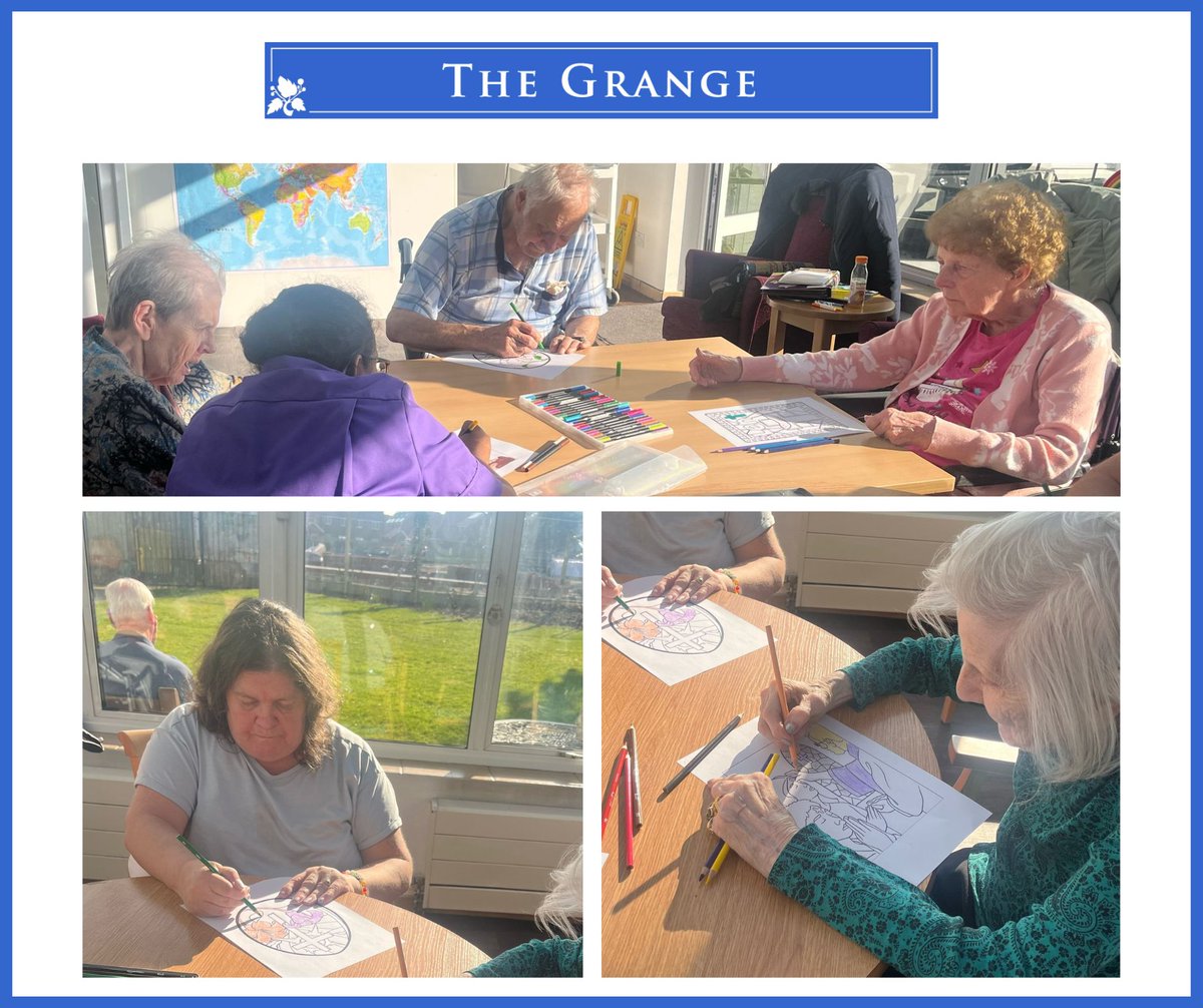 Some residents enjoy colouring sessions in the conservatory, where they can relax and unwind while admiring our beautiful garden. #CareHomeActivities