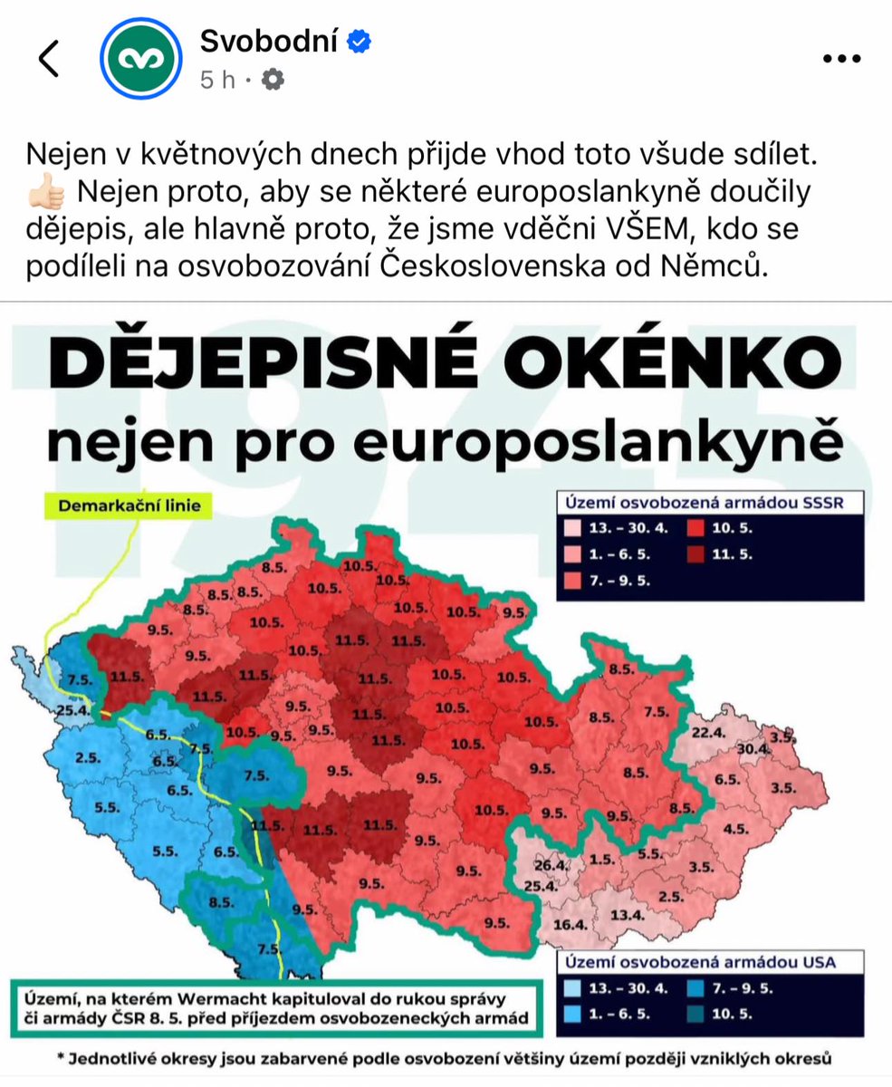 Jazykové okénko pro všechny (ne)svobodné. Ano, tuto zemi osvobodili Američané. Sověti přispěli výrazně k vytlačení nacistů z našeho území. Osvobodit je ale odvozeno od slova svoboda. Tu nám Rusko (SSSR) nepřineslo. Aspoň já čtyřicet let za ostnatým drátem za svobodu nepovažuji.