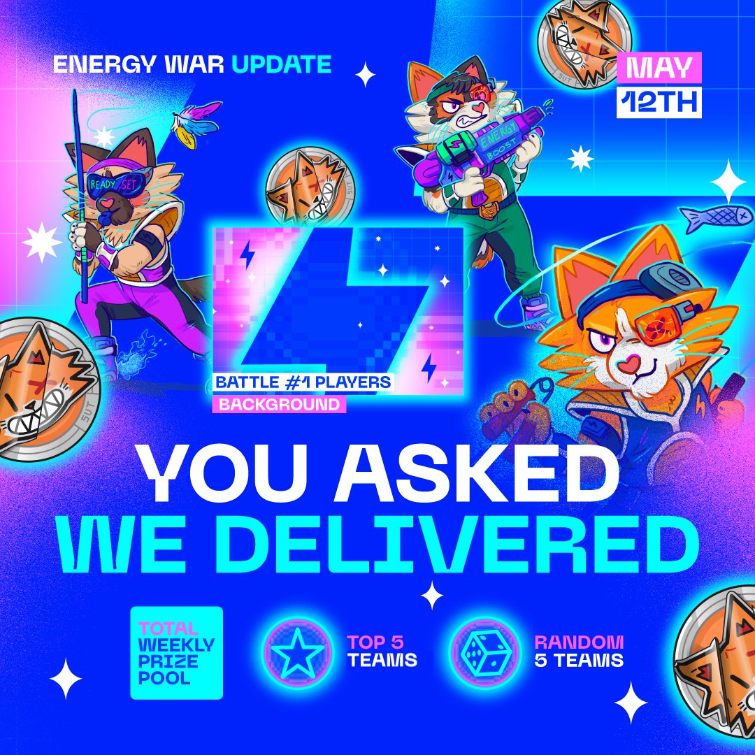 ⚔️ Energy War Update

We heard your feedback loud and clear. The Energy War is for EVERYONE. 🫂 

We’re updating how the weekly $SUT prize pool is distributed. 

ℹ️ Qualified users will receive 100% of their locked $SUT back after the initial lock period - this means: FREE entry