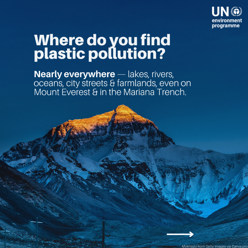 UNEP's tweet photo. Last year alone, the world generated around 400 million tonnes of plastic waste.

Ahead of #WorldEnvironmentDay, here’s a closer look at what plastic pollution is, why it’s such a problem, and what can be done about it.