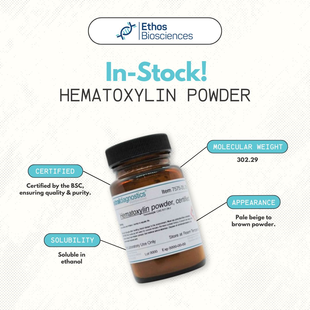 🔬 Available and in-stock, Biological Stain Commission certified Hematoxylin powder.

➡️ lnkd.in/dSZHuTBy

#hematoxylin #histology #pathology