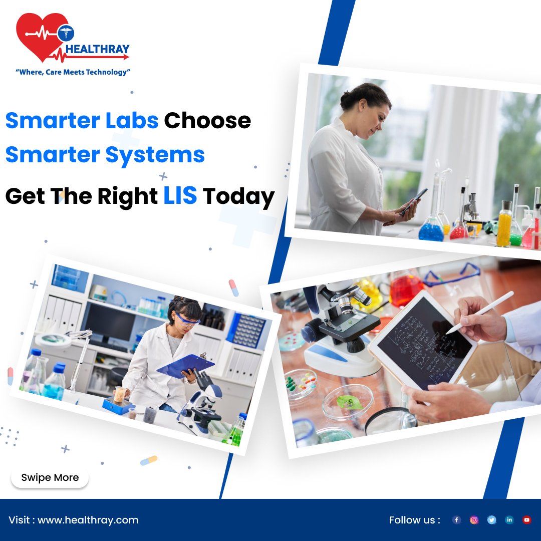 healthray_'s tweet image. Smarter Labs Choose Smarter Systems Get the Right LIS Today

🔬 Smarter Labs Choose Smarter Systems!
Upgrade your lab with the Right Laboratory Information System (LIS) today and unlock faster diagnostics, improved accuracy, and seamless operations. 🚀

#SmartLabs #LIS