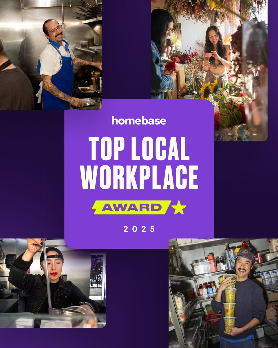 🏆 Big news — the Top Local Workplace Awards are back!

This one’s for the teams who show up, cover shifts, and keep things running.

🎉 Made the list?
📸 Tag your crew
🏷 Share your win
👏 You’ve earned it
#TopLocalWorkplace #Homebase #SmallBusinessWeek #UnstoppableTeams