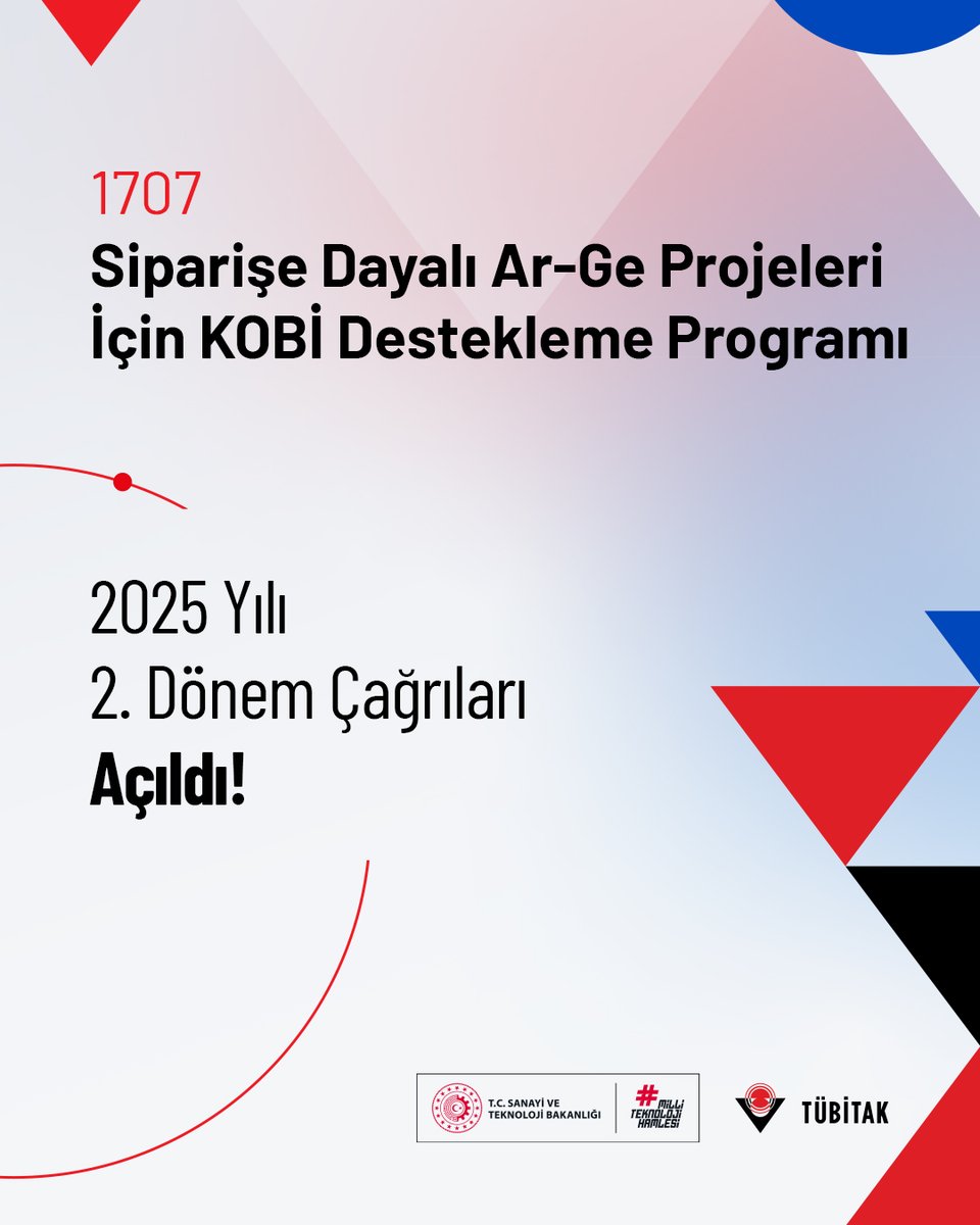📢1707 Sipariş Ar-Ge 2025 Yılı İkinci Dönem Çağrıları Açıldı!

Müşteri kuruluşun gereksinimlerini karşılamak üzere tasarlanan çözüm önerilerinin, KOBİ'ler tarafından Ar-Ge faaliyetlerine dönüştürülerek ticarileşebilir çıktılara ulaşılmasını hedefleyen 1707 Sipariş Ar-Ge