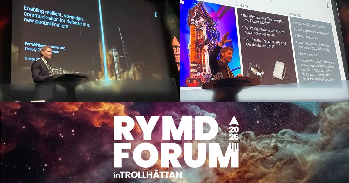 Ovzon at Swedish Space Conference 2025 — Trollhättan, Sweden

Yesterday, Ovzon’s Founder and Deputy CEO, Per Wahlberg, presented at the Swedish Space Conference 2025, organized by Rymdforum.

The theme was Space Defence &amp; Security, with key representatives from the Swedish