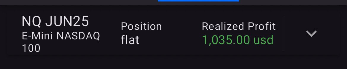 Tuesday 6 May, NQ am execution.

Pretty delivery