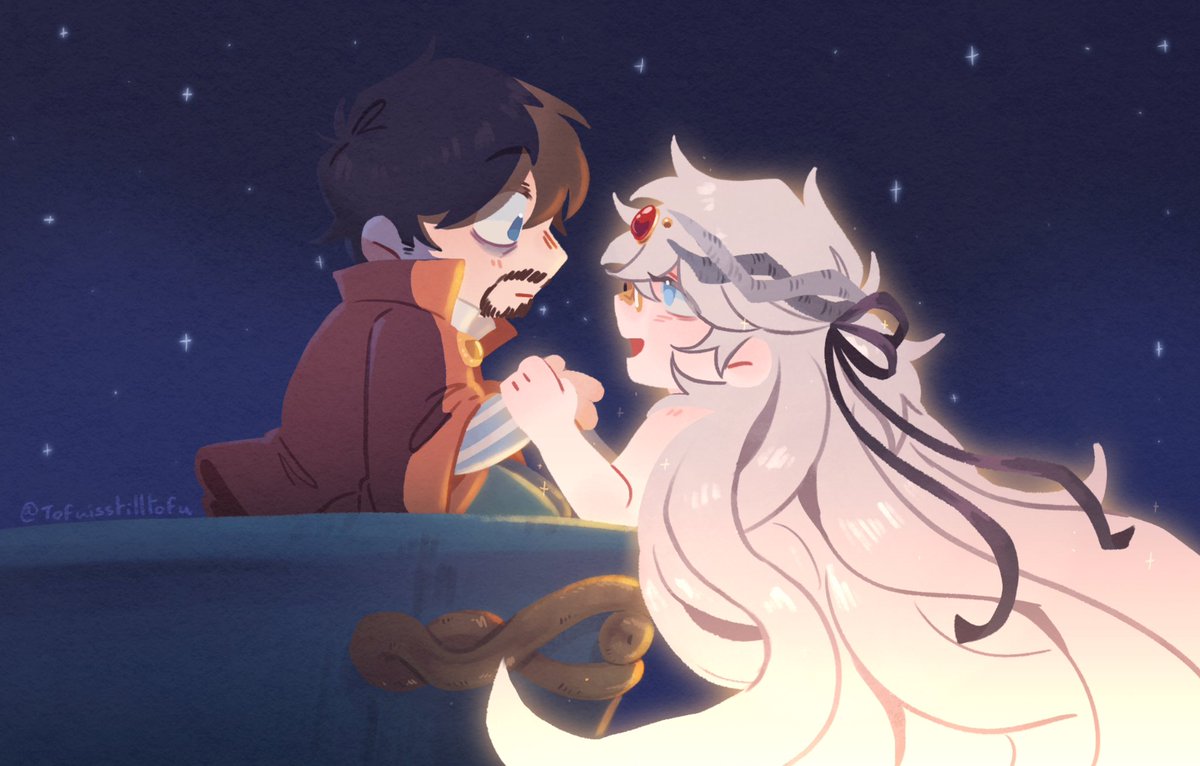 Tofuisstilltofu's tweet image. ‘Calm down my love, our daughter will be fine.’ #Orufrey #Witchhatatelier #Δ帽子
