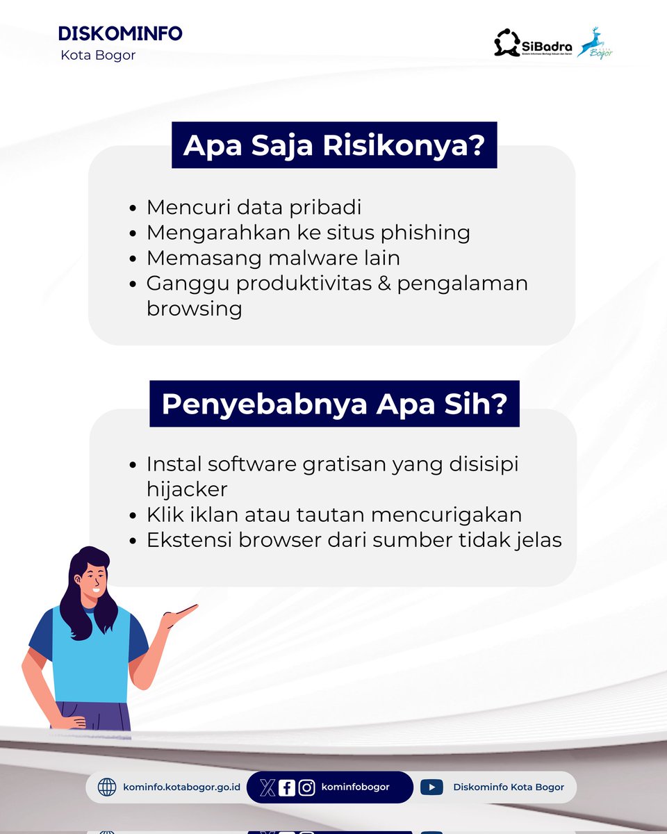 kominfobogor's tweet image. Bisa jadi kamu kena browser hijacking! Hati-hati saat install aplikasi, jangan asal klik ‘Next’ ya!

#PemkotBogor 
#DiskominfoKotaBogor
#BrowserHijacking
#KeamananDigital