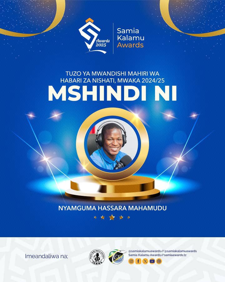 UNATanzania (@unatanzania) on Twitter photo UNA Tanzania is beyond proud to celebrate our very own <a href="/Nyamgumahassara/">nyamguma_mahmoud</a> , Tanzania UN Youth Fellow 2024 under the <a href="/AUNYD_2023/">African UN Youth Delegates (AUNYD)</a> and our stellar Communication & Advocacy Intern in the year 2024, for WINNING the Best Energy Reporting Award at the prestigious #SamiaKalamuAwards2025 UNA Tanzania is beyond proud to celebrate our very own <a href="/Nyamgumahassara/">nyamguma_mahmoud</a> , Tanzania UN Youth Fellow 2024 under the <a href="/AUNYD_2023/">African UN Youth Delegates (AUNYD)</a> and our stellar Communication & Advocacy Intern in the year 2024, for WINNING the Best Energy Reporting Award at the prestigious #SamiaKalamuAwards2025