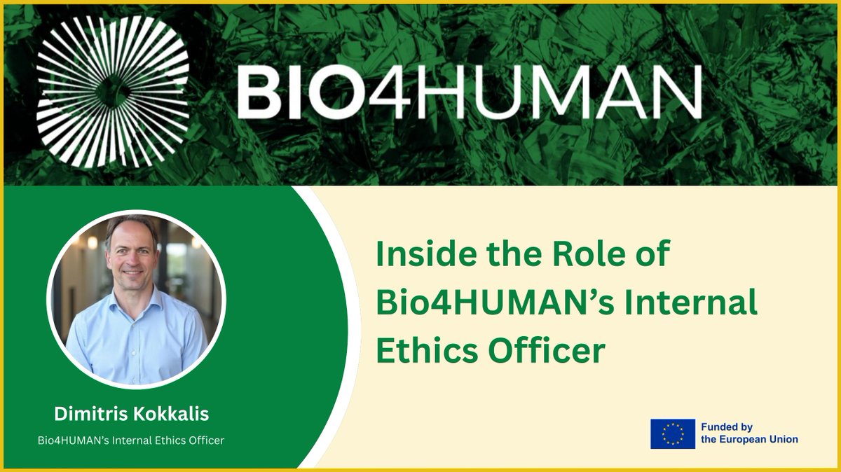 bio_4_human's tweet image. 💡Ethical challenges within research projects like Bio4HUMAN are complex, multi-layered, and often hard to resolve. Dimitris Kokkalis #Bio4HUMAN Ethics Officer gives us his expert insights.
🔗Read more: bio4human.eu/inside-the-rol…