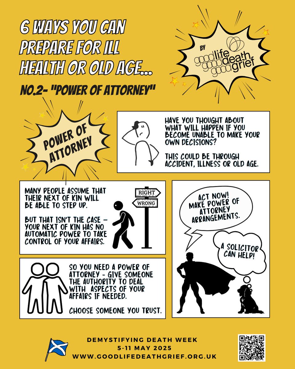 During #DemystifyDeath Week, we'll be sharing six ways you can prepare for ill health, old age, and death. Today's topic is "Power of Attorney".

Find out more at mypowerofattorney.org.uk and goodlifedeathgrief.org.uk