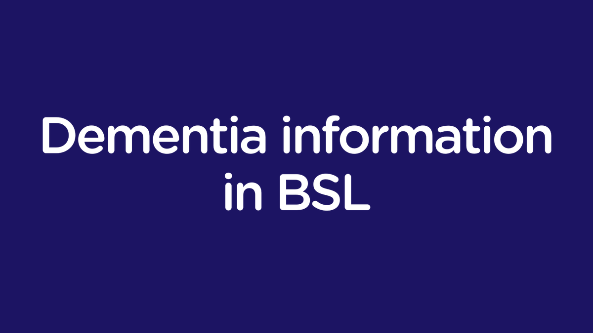Did you know, we have information about dementia available in a range of formats, including BSL.

Learn about common types of dementia, seeking a diagnosis, and more in our British Sign Language (BSL) videos: spkl.io/6001fLucD

#DeafAwarenessWeek