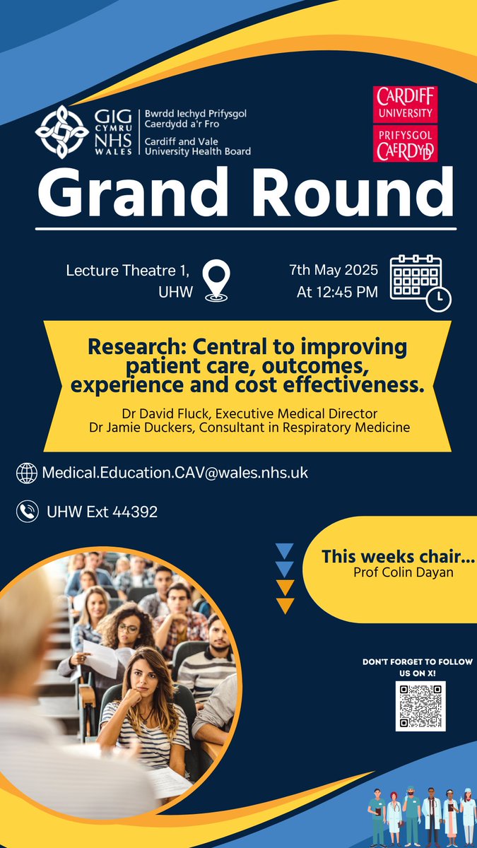Join us for the first Grand Round of the Summer Term☀️🏥
#CAVUHB #GrandRound