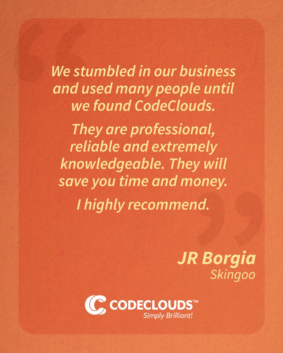 codeclouds's tweet image. Your trust in our work keeps us inspired to push boundaries and deliver our best every single day.
#TestimonialTuesday #ClientSuccess #CodeClouds