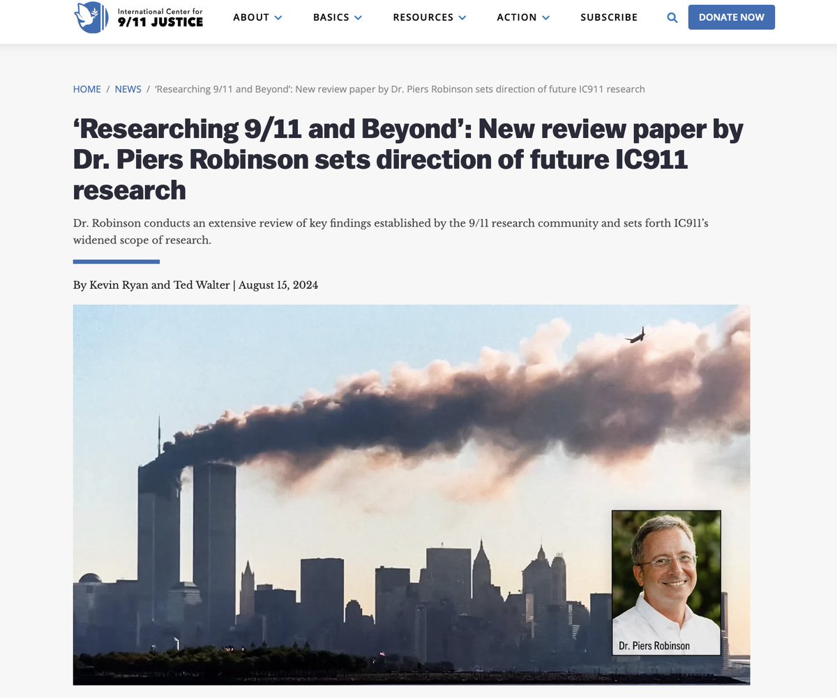 For academics studying international relations &amp; political science, the evidence base showing the falsity of the official 9/11 narrative is compelling, indeed overwhelming. It is time to start addressing this and, given we dropped the ball so badly, engaging in a little