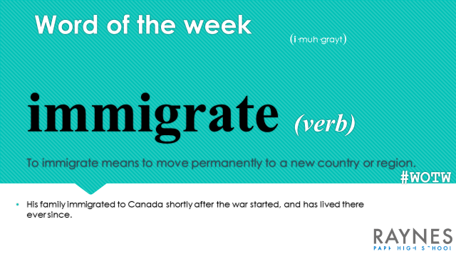 This week's Word of the Week is...
#WOTW #RaynesParkHighSchool #RPHS