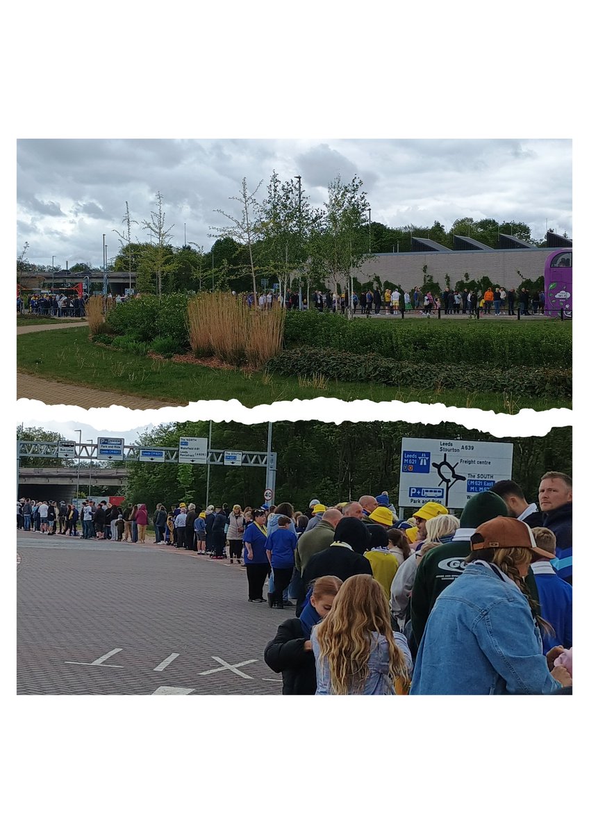 mrbtothej's tweet photo. @metrotravelnews I think you slightly underestimated the attendance of the Leeds promotion parade yesterday. The queue you see looped behind the building and back round the other side. Should have had busses waiting like Hunters do on match days... https://t.co/lhagGSFWw3