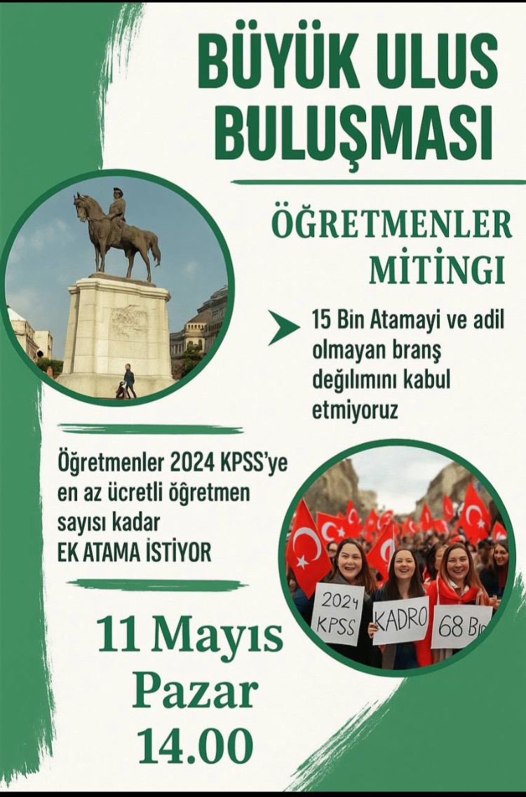 11 Mayıs’ta ulusta öğretmenlerleyiz !

 #EkAtama2024MebVeMaliyede