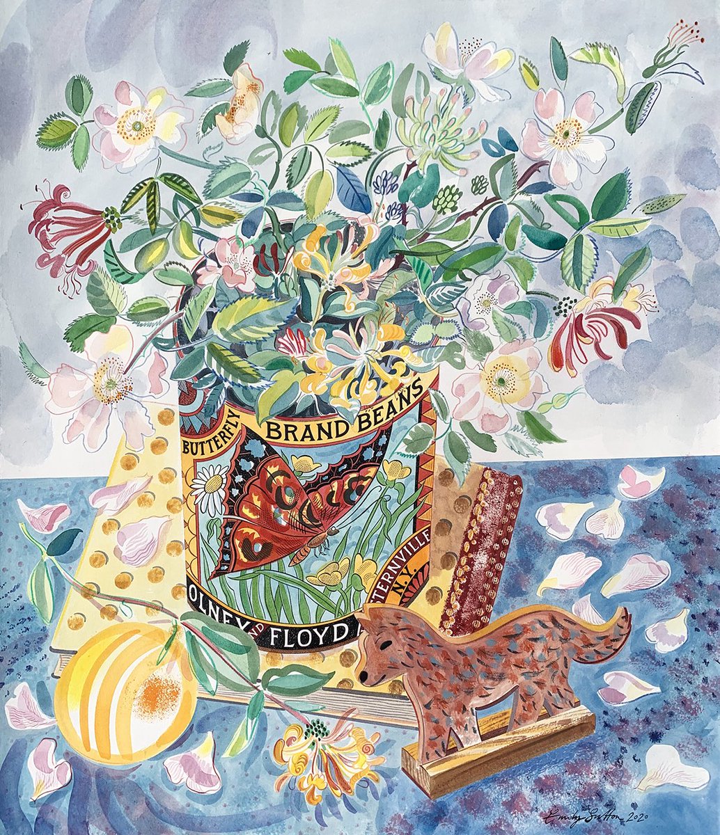 Still Life with Honeysuckle and Wild Roses 2020 #EmilySutton