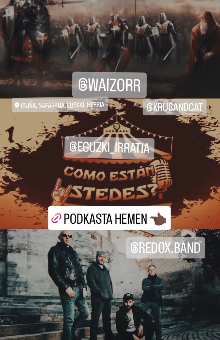 Como están ustedes (@com0estan) on Twitter photo No pudo estar más interesante el PAKELOSEPAS de AITOR OSÉS con el asunto de los templarios y las cruzadas y los temas que acompañaron la explicación. No pudo ser más divertida la entrevista a REDOX ni más entretenida la de KRÜ!!!
En <a href="/Eguzki_Irratia/">Eguzki Irratia</a>
eguzki.eus/podcasts/las-c… No pudo estar más interesante el PAKELOSEPAS de AITOR OSÉS con el asunto de los templarios y las cruzadas y los temas que acompañaron la explicación. No pudo ser más divertida la entrevista a REDOX ni más entretenida la de KRÜ!!!
En <a href="/Eguzki_Irratia/">Eguzki Irratia</a>
eguzki.eus/podcasts/las-c…