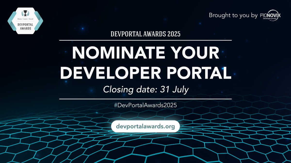 DevPortal Awards (@devportalawards) on Twitter photo ๐ ๐ก๐ผ๐บ๐ถ๐ป๐ฎ๐๐ถ๐ผ๐ป๐ ๐ป๐ผ๐ ๐ผ๐ฝ๐ฒ๐ป! ๐
Has your team introduced standout features, innovations, or magic?
Now's your chance to get recognized ๐๐
Submit your nomination (or recommend a portal you admire): ow.ly/VgnC50VNs9E
#DevPortalAwards #DevPortalAwards2025 ๐ ๐ก๐ผ๐บ๐ถ๐ป๐ฎ๐๐ถ๐ผ๐ป๐ ๐ป๐ผ๐ ๐ผ๐ฝ๐ฒ๐ป! ๐
Has your team introduced standout features, innovations, or magic?
Now's your chance to get recognized ๐๐
Submit your nomination (or recommend a portal you admire): ow.ly/VgnC50VNs9E
#DevPortalAwards #DevPortalAwards2025