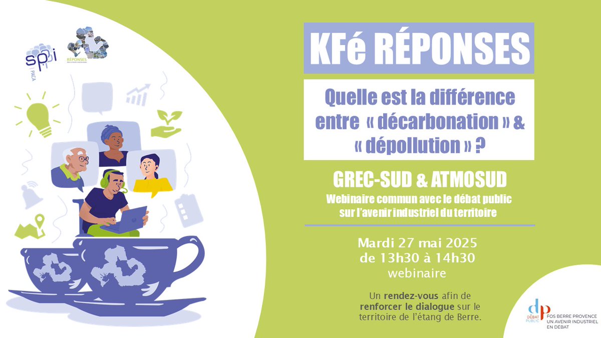SPPPI PACA (@spppipaca) on Twitter photo #Webinaire KFé #RÉPONSES : Quelle différence entre décarbonation & dépollution ?
💻dispositif-reponses.org/dialogue/kfe-r…
<a href="/AtmoSud/">AtmoSud</a> <a href="/Vitrolles_13/">Vitrolles</a> <a href="/villeistres/">Ville d'Istres</a> @SaussetlesPins <a href="/VilleMiramas/">Ville de Miramas</a> <a href="/VilleDeRognac/">Ville de Rognac</a> <a href="/VilleStChamas/">Ville de Saint-Chamas</a> <a href="/FNEPACA/">📦🦋 FNE Provence-Alpes-côte d'Azur</a> <a href="/ARSPaca/">ARS Paca</a> <a href="/UPE13_/">Upe 13</a> @cerege_officiel <a href="/GMIF13/">Groupement Maritime et Industriel de Fos et Région</a> <a href="/AMPMetropole/">Métropole Aix-Marseille-Provence</a> #Webinaire KFé #RÉPONSES : Quelle différence entre décarbonation & dépollution ?
💻dispositif-reponses.org/dialogue/kfe-r…
<a href="/AtmoSud/">AtmoSud</a> <a href="/Vitrolles_13/">Vitrolles</a> <a href="/villeistres/">Ville d'Istres</a> @SaussetlesPins <a href="/VilleMiramas/">Ville de Miramas</a> <a href="/VilleDeRognac/">Ville de Rognac</a> <a href="/VilleStChamas/">Ville de Saint-Chamas</a> <a href="/FNEPACA/">📦🦋 FNE Provence-Alpes-côte d'Azur</a> <a href="/ARSPaca/">ARS Paca</a> <a href="/UPE13_/">Upe 13</a> @cerege_officiel <a href="/GMIF13/">Groupement Maritime et Industriel de Fos et Région</a> <a href="/AMPMetropole/">Métropole Aix-Marseille-Provence</a>