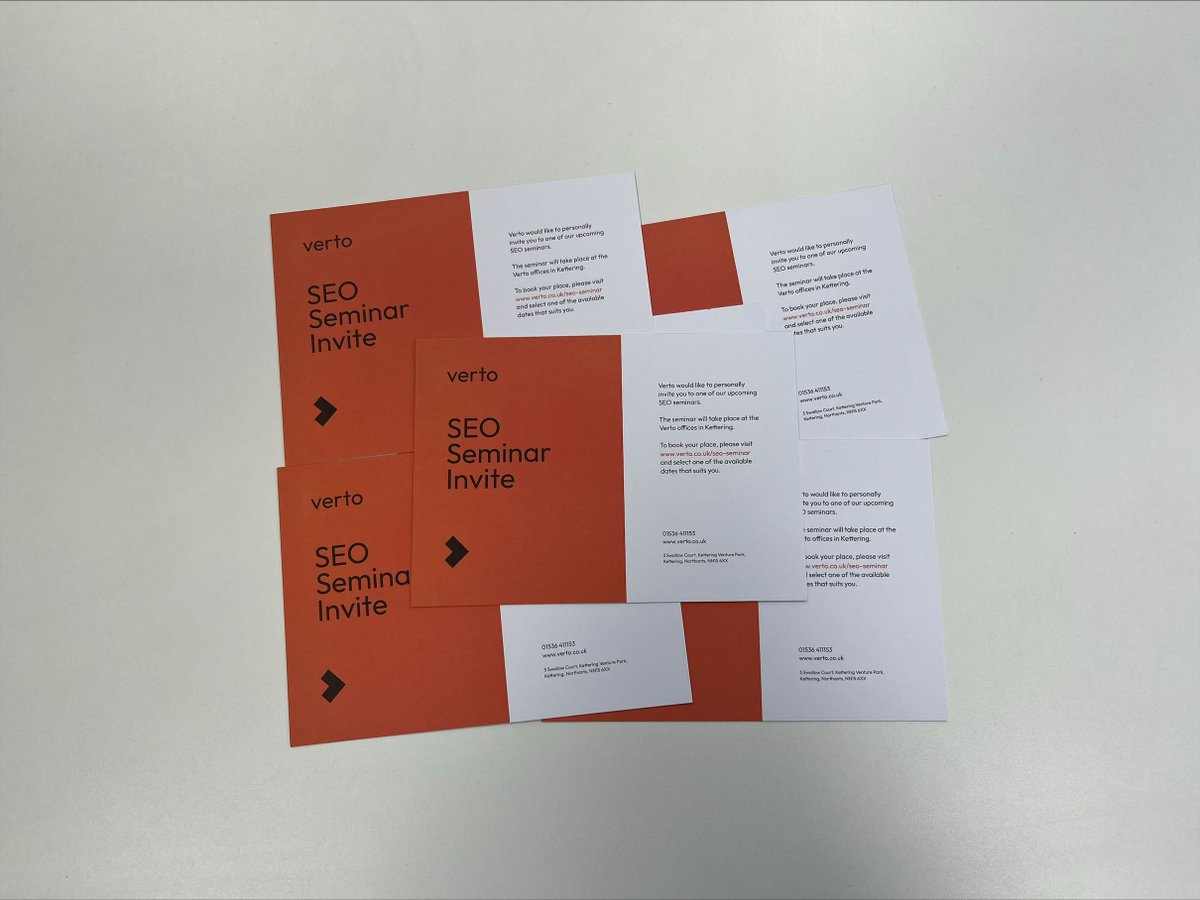 We are very excited to announce that we are hosting a seminar on Search Engine Optimisation (SEO) at our office in Kettering!

This seminar will go ahead on the 15th of May.  Book here: verto.co.uk/seminars/seo-s…