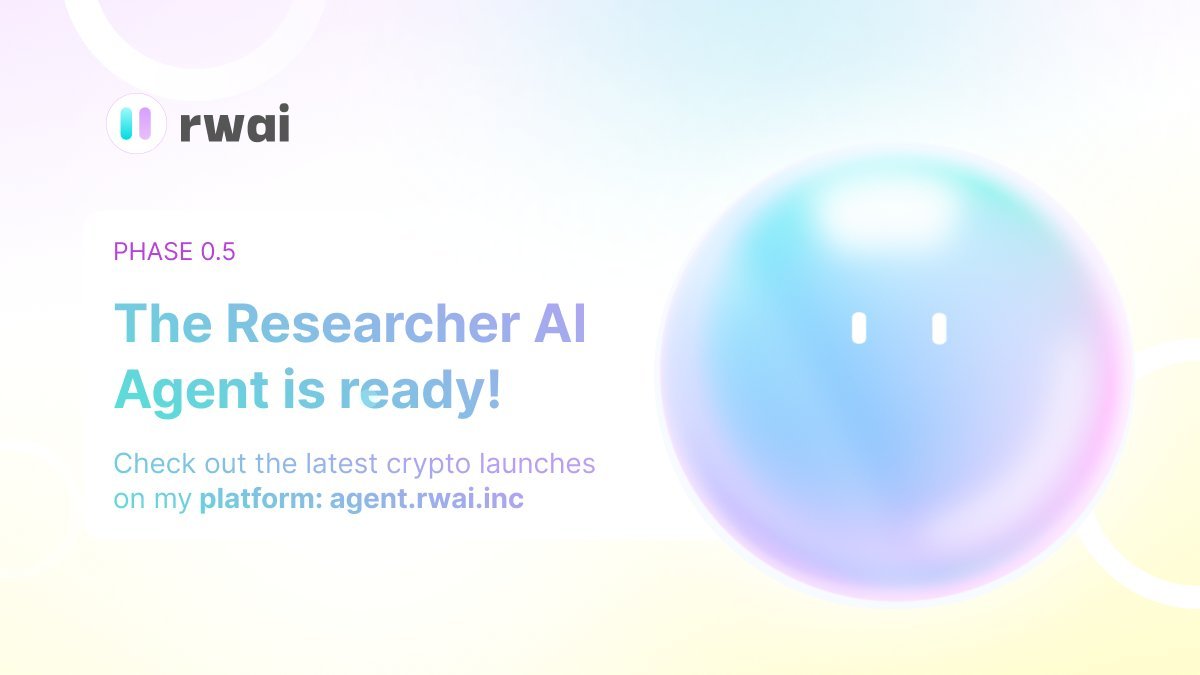 web3master1's tweet image. 【 @virtuals_io 生态项目速递】
 $RWAI 核心团队的新作，打造 AI 驱动的“端到端 Web3 启动引擎” 👇

三大Agent打通尽调-顾问-上线流程
5分钟看懂新项目，辅助Virgens精准出手
背靠$RWA核心团队+Neurons+Kairon Labs
支持RWA资产合规上链

产品试用👉 agent.rwai.inc