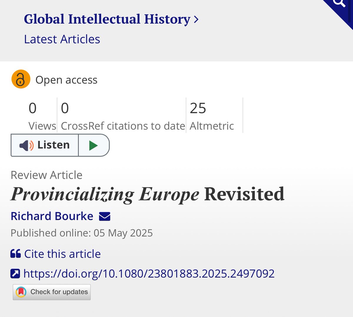 Richard Bourke on the 25th anniversary of Provincializing Europe: tandfonline.com/doi/full/10.10…