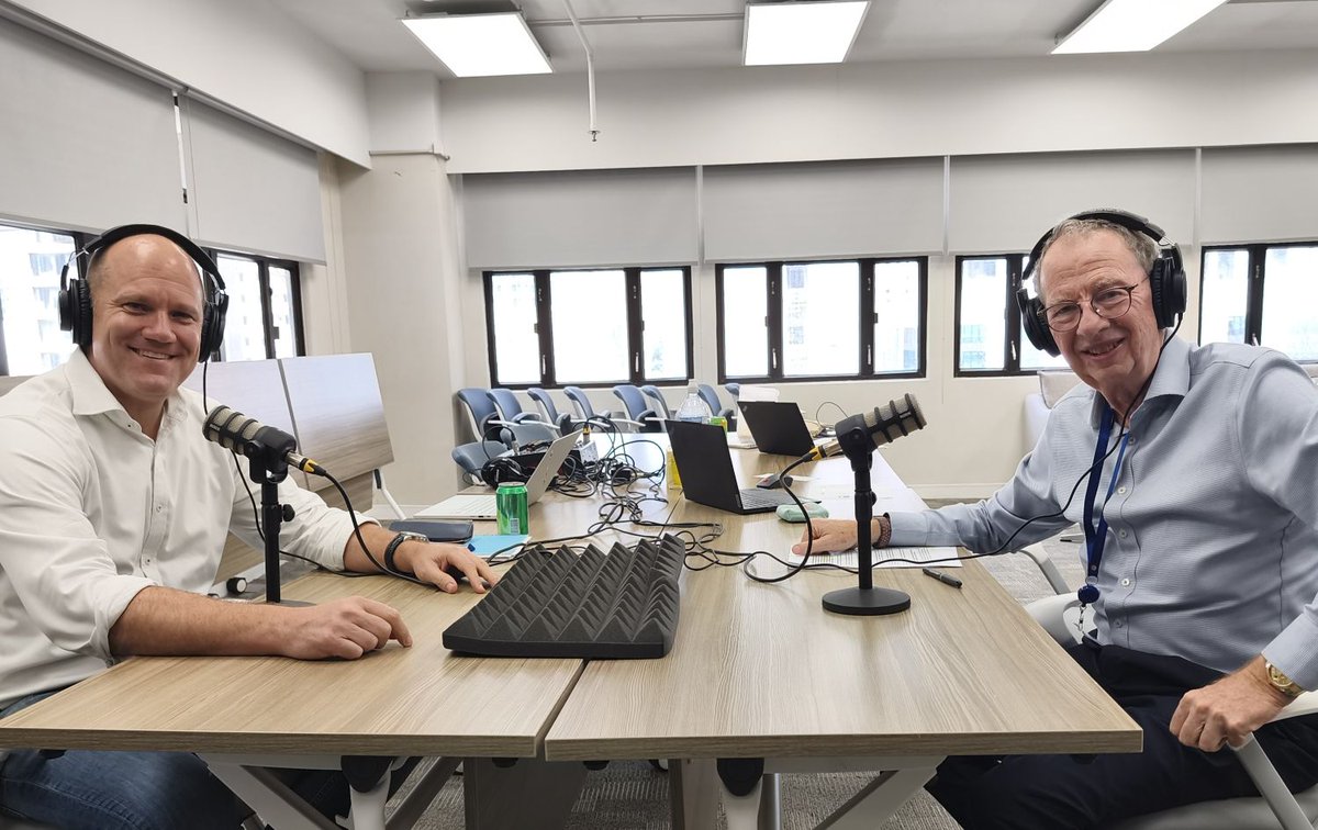 Rugby Sevens, Coldplay and other Major Events were among the topics when James Irvine (left), director of commercial operations at Hong Kong’s sparkling new Kai Tak Sports Park, joined host <a href="/ColinCohenHK/">Colin Cohen</a> on our Law &amp; More podcast. The episode will be published soon!