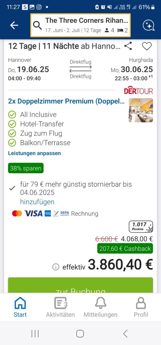 Du darfst senden es ist gebucht!